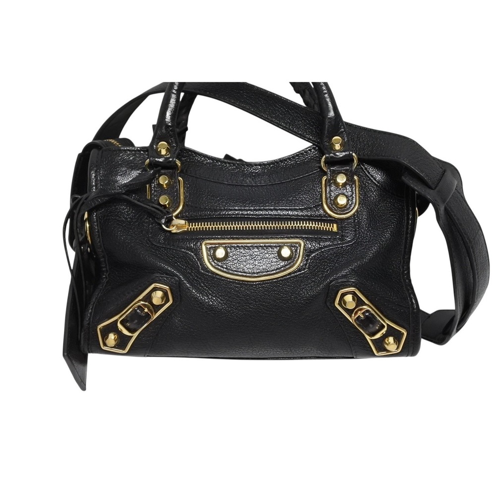 BALENCIAGA City Handbag Shoulder Bag Black Leather - Picture 2 of 9